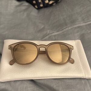 Le Specs Sunglasses in Tan and Gold